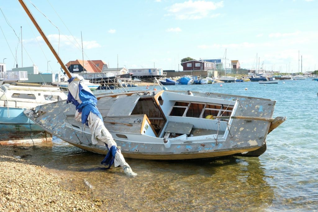 a person working on a boat